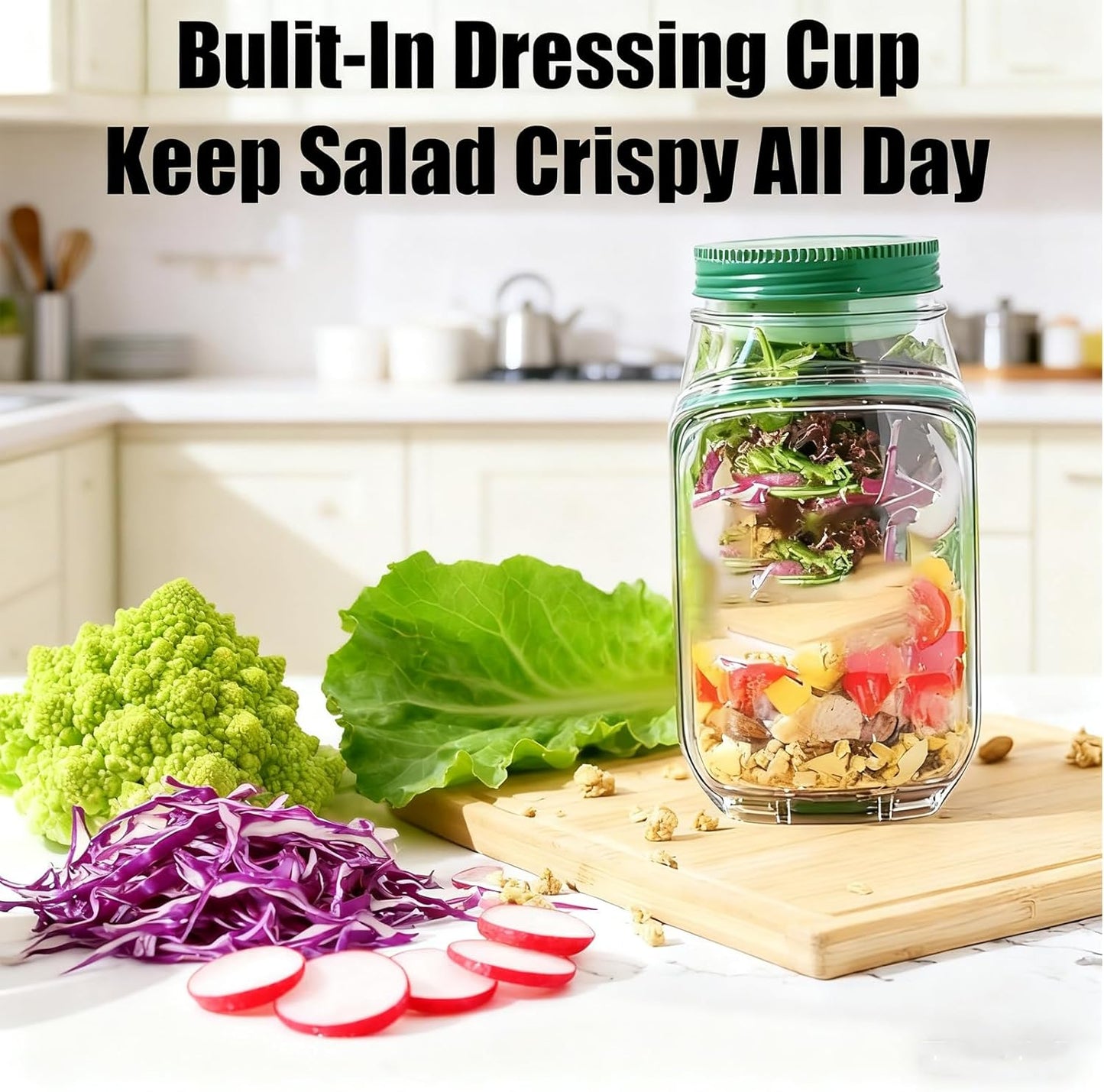 Salad Pod Jar With Side Opening