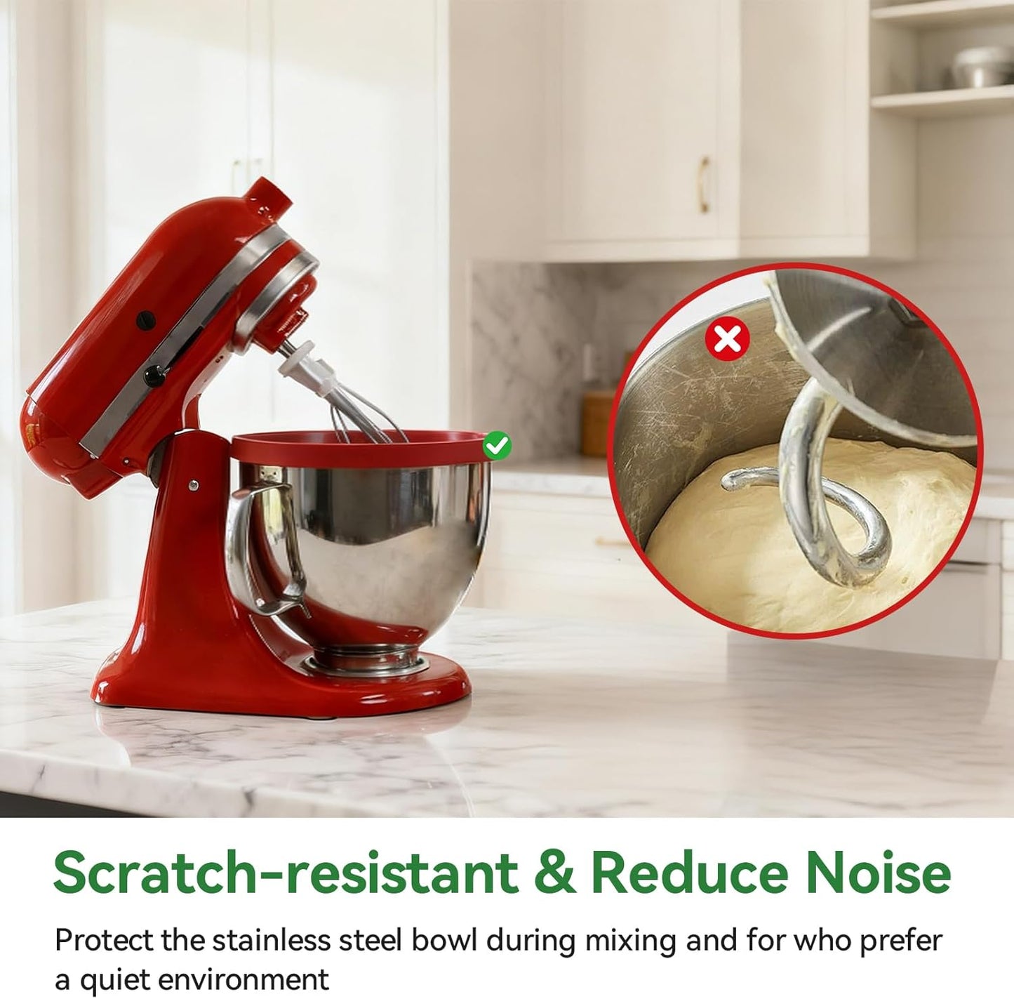 Silicone Bowl Liners for 5 Qt KitchenAid Mixers(3 pcs)