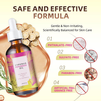 Cyperus Rotundus Oil - 60ml For Hair Removal, Moisturizing & Soothing for All Skin Types.