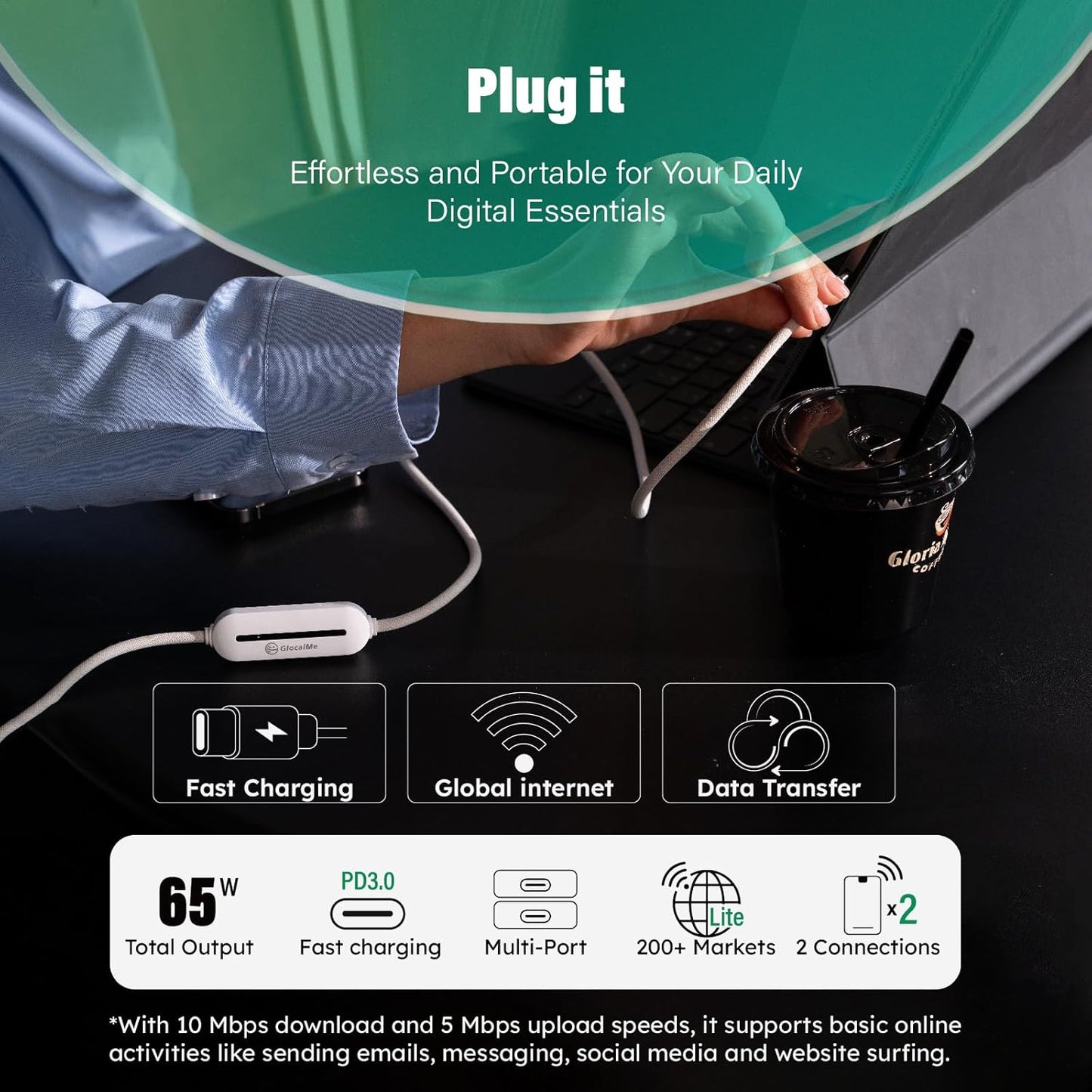 Innovative charging cable with integrated internet and WiFi