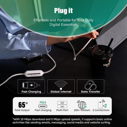 Innovative charging cable with integrated internet and WiFi