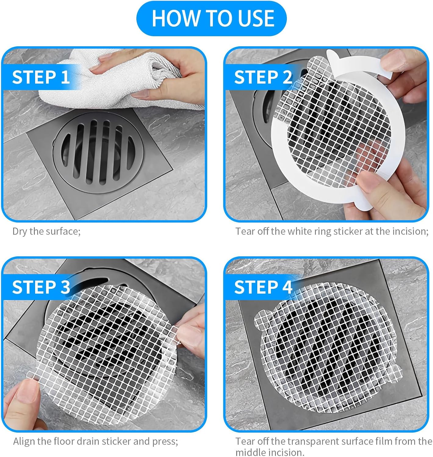 50Pcs Disposable Mesh Drain Stickers For Bathroom, Kitchen Sink, Washing Basin